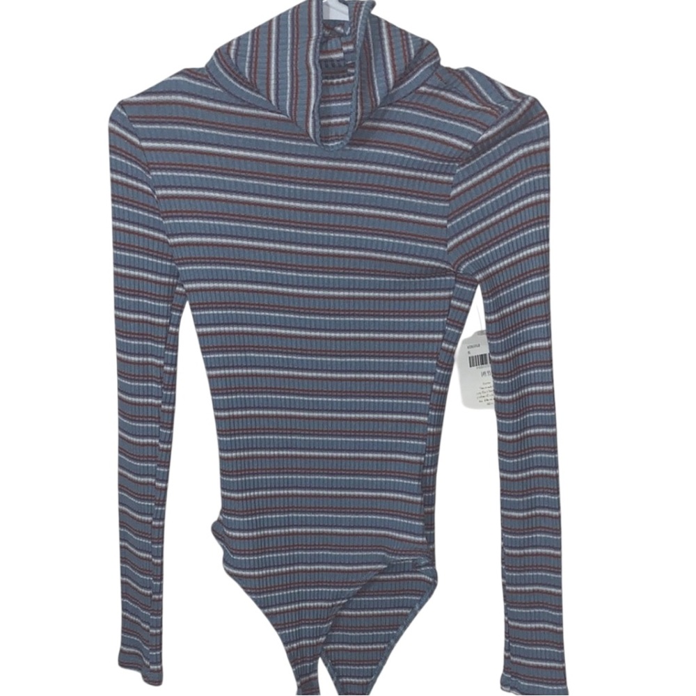 Altard state New Striped Turtleneck Bodysuit